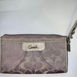 Coach Purple Long Zipper Wallet/Wristlet